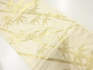 アンティーク　竹笹模様織出し袋帯（材料）